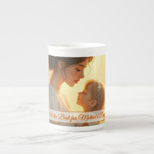 Taza De Porcelana Tierno Amor Maternal en Luz Florecida
