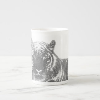 Taza De Porcelana Tigre blanco y negro