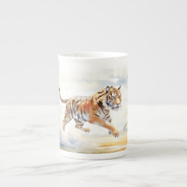 Taza De Porcelana Tigre en acción 2