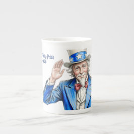Taza De Porcelana Tío Sam Feliz 4 de Julio Patriótico