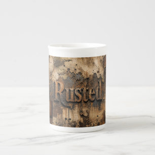 Taza De Porcelana Tipografía oxidada en pared industrial grunge