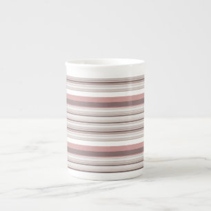 Taza De Porcelana Tiras marrones blancas lindas