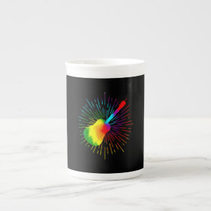 Taza De Porcelana Tiro Dye Guitarista de diseño musical colorido