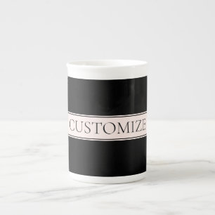 Taza De Porcelana Tono Rosa Suave y Texto Editable Elegante
