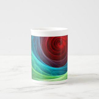 Taza De Porcelana Tormenta roja Floral Moderno Resumen Patrón de col