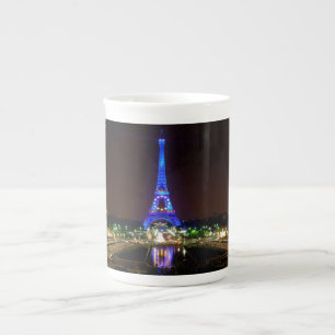 Taza De Porcelana Torre Eiffel en la noche, París