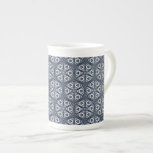 Taza De Porcelana Tracería turca otomana azul oriental