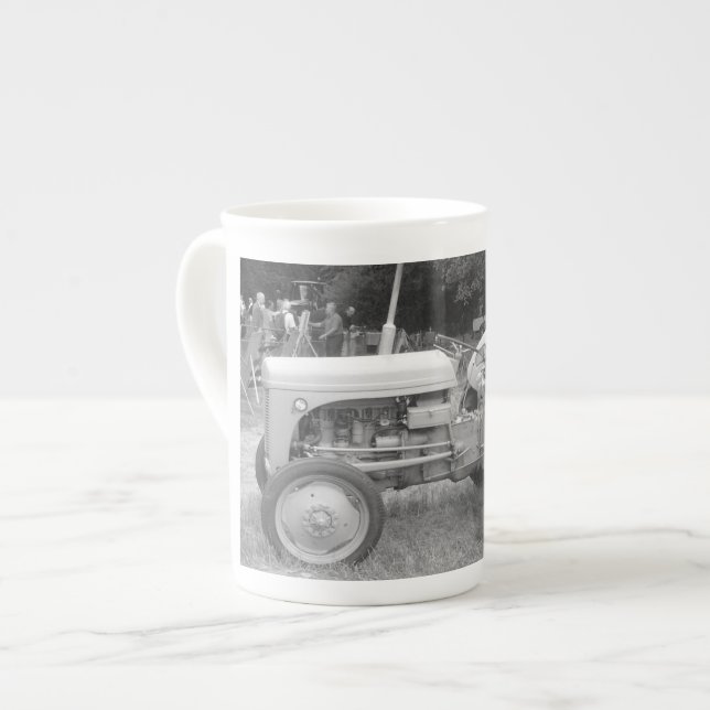 Taza De Porcelana Tractor antiguo frigorífico massey gris antiguo (Izquierda)