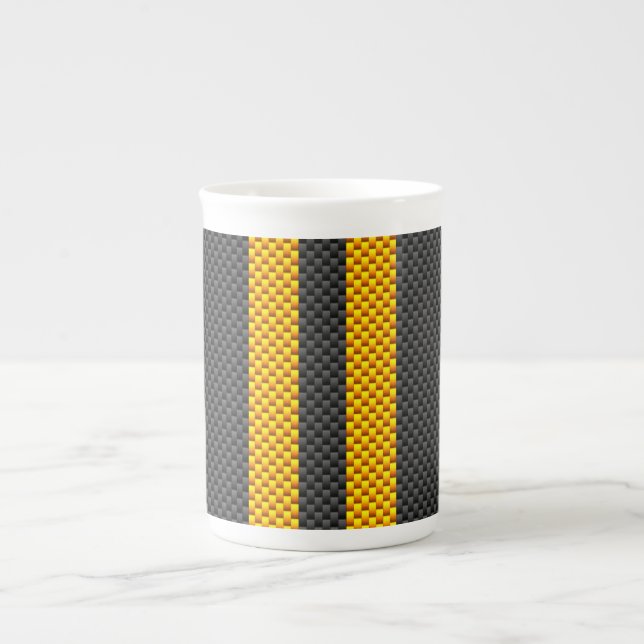 Taza De Porcelana Tráfico Carreras Amarilla Stripes Estilo Fibra De  (Frente)