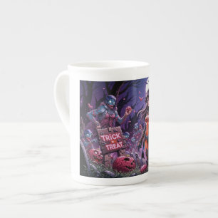 Taza De Porcelana Trick o Treat Halloween Zombis con el cerebro