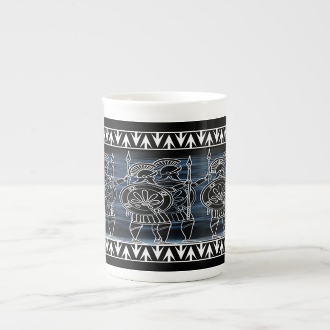 Taza De Porcelana Troya de figuras negras griegas (Frente)