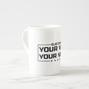 Taza De Porcelana Tu voto tu voz fuente negra
