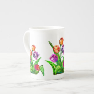 Taza De Porcelana Tulipanes de agua
