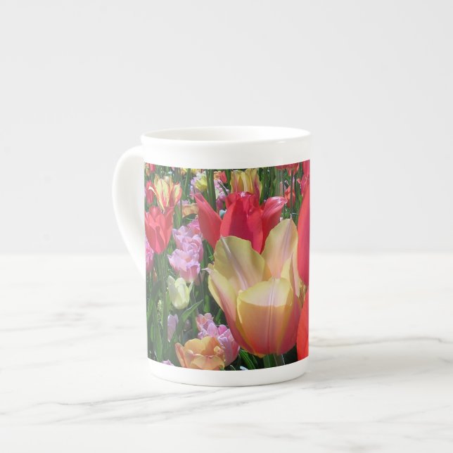 Taza De Porcelana Tulipanes de la primavera (Izquierda)