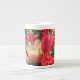 Taza De Porcelana Tulipanes de la primavera
