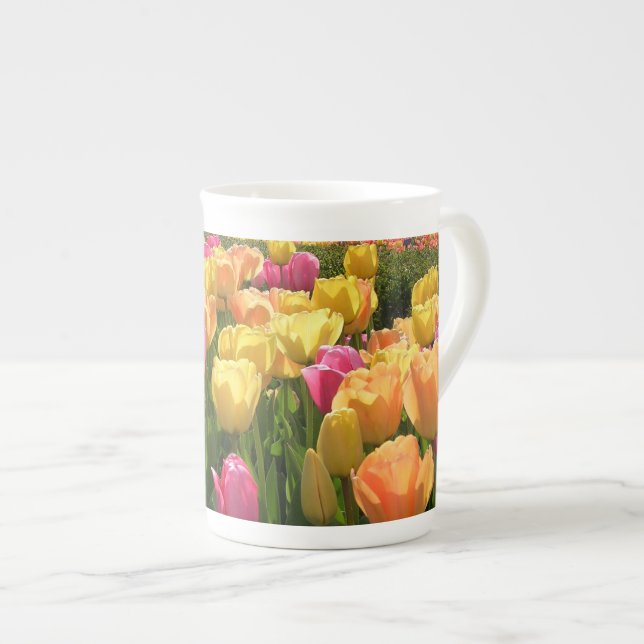 Taza De Porcelana Tulipanes de la primavera (Derecha)
