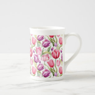 Taza De Porcelana Tulips Bone China Mug