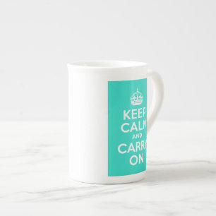 Taza De Porcelana Turquesa mantener la calma y continuar