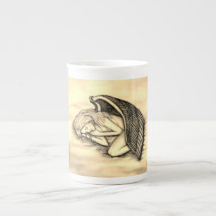 Taza De Porcelana Un ángel durmiente en las nubes del cielo