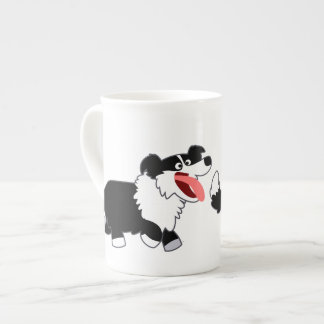 Taza De Porcelana Un Personalizado feliz, la frontera collie Bone Ch