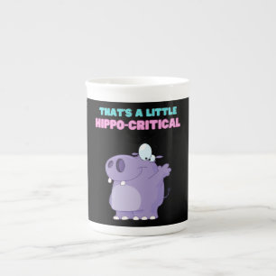 Taza De Porcelana Un poco morado hipopótamo crítico cómico