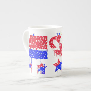 Taza De Porcelana Un tributo angustiado a las visiones vintage con e