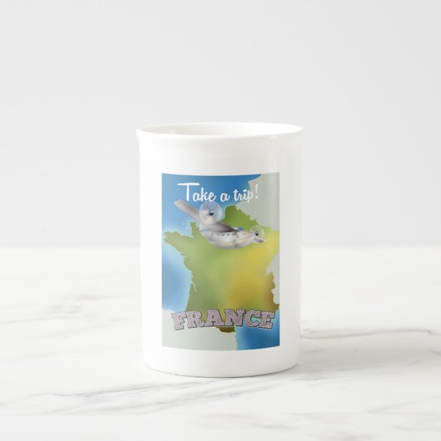 Taza De Porcelana Un viaje - poster de viajes en Francia (Frente)