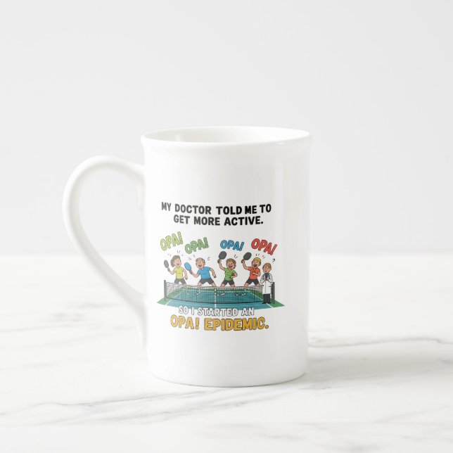 Taza De Porcelana unny Pickleball OPA! Mug for Players and Fans Mug (Izquierda)