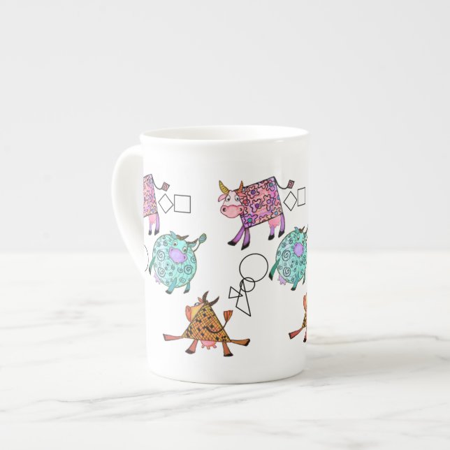Taza De Porcelana Vacas voladoras Mug (Izquierda)