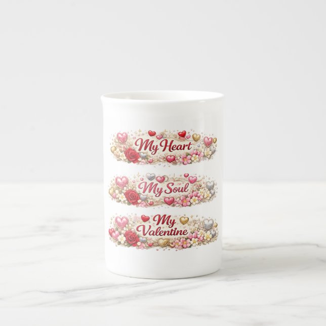 Taza De Porcelana Valentine Love, Romantic Gift (Frente)