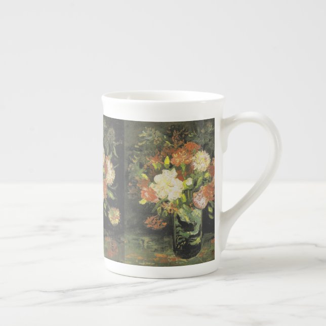 Taza De Porcelana Van Gogh con flores y Rosa (Derecha)
