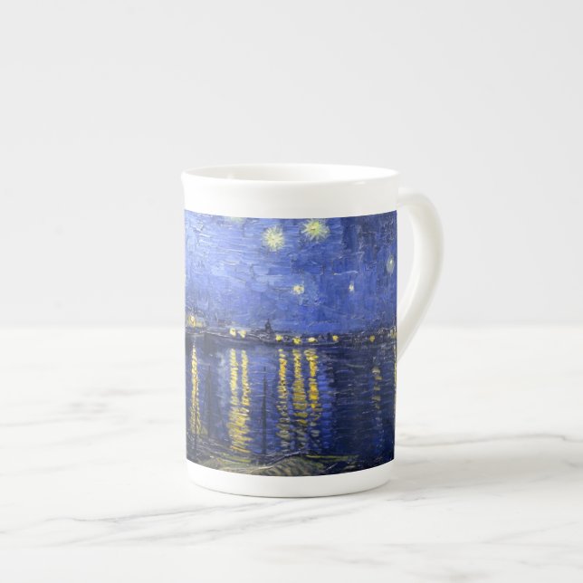 Taza De Porcelana Van Gogh: Noche estrellada sobre el Rhone (Derecha)