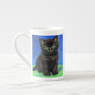 Taza De Porcelana Van Gogh Style Black Kitten