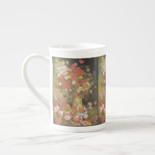 Taza De Porcelana Van Gogh Vintage Peonies y Chrysanthemums