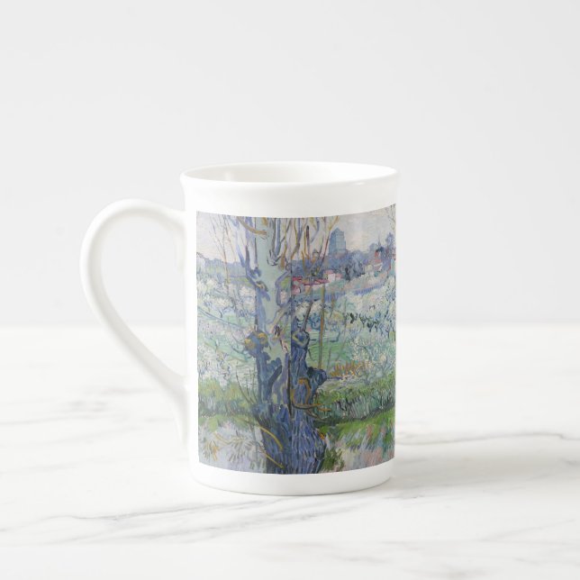 Taza De Porcelana Van Gogh Vistas a los huertos florecientes de Arle (Izquierda)