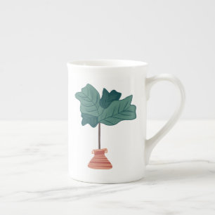 Taza De Porcelana Vegetación de la planta de Ilustracion Fiddle Tree