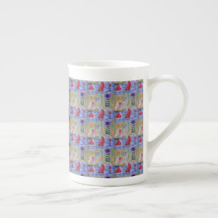 Taza De Porcelana Velas y flores rojas