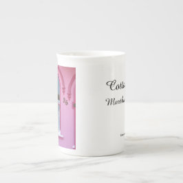 Taza De Porcelana Ventana gótica y nieve - Viñedo de Martha