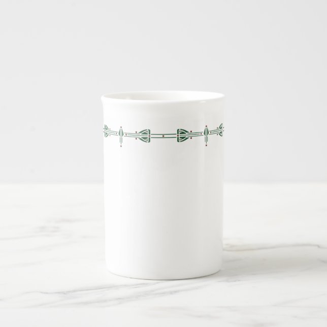 Taza De Porcelana Verde caqui de Dard (Frente)
