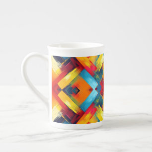 Taza De Porcelana Vibes antiguas en colores: elegantes formas geomét