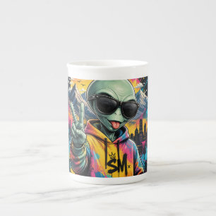 Taza De Porcelana Vibraciones Divertidas de Alien