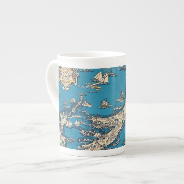 Taza De Porcelana Viejo mapa de las Bermudas (Izquierda)
