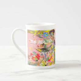 Taza De Porcelana Viejos pájaros sonoros bohemios rosados
