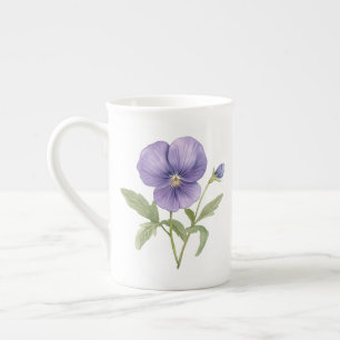 Taza De Porcelana Violets Flower Flower de febrero