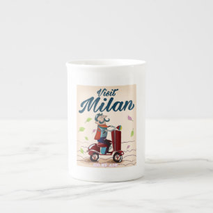 Taza De Porcelana Visita cartel de viaje vintage de dibujos animados