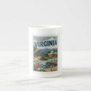 Taza De Porcelana Visita Virginia Travel Vintage