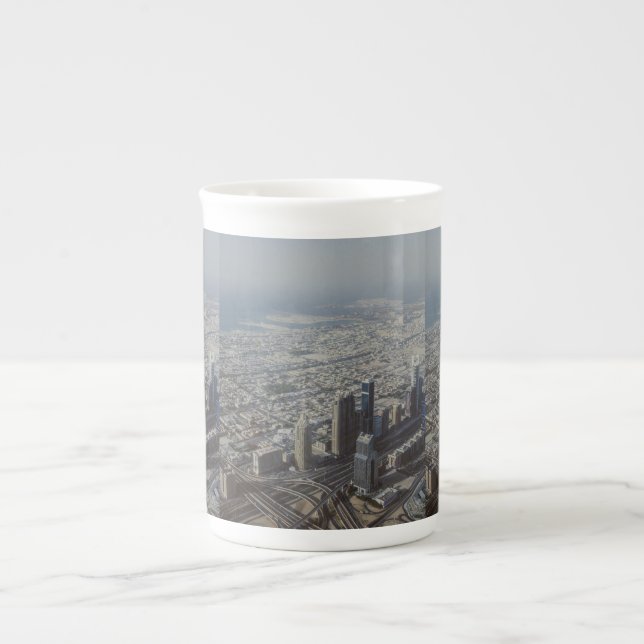 Taza De Porcelana Vista de Burj Khalifa, Dubai (Frente)