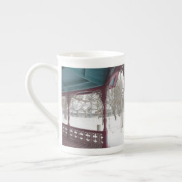 Taza De Porcelana Vista Porch en un día de nieve - Viñetería de Mart