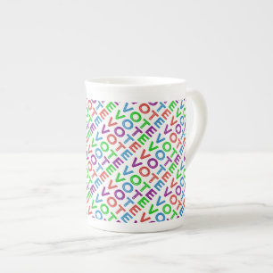 Taza De Porcelana VOTO en mosaico multicolor