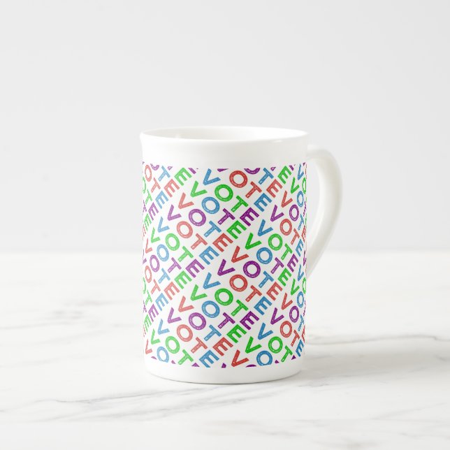 Taza De Porcelana VOTO en mosaico multicolor (Derecha)